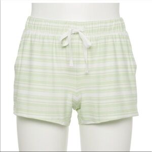 SO XL green stripe pajama shorts with pockets drawstring waist